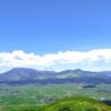 阿蘇五岳の涅槃像のように見える風景