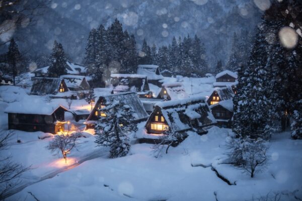 五箇山相倉合掌集落の雪景色