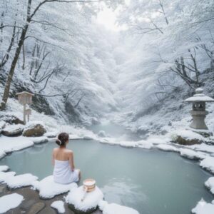 乳頭温泉の雪見露天の画像