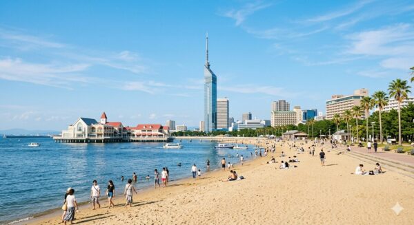 福岡県のシーサイドももち海浜公園の風景