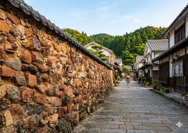 有田町内山地区のトンバイ塀通り